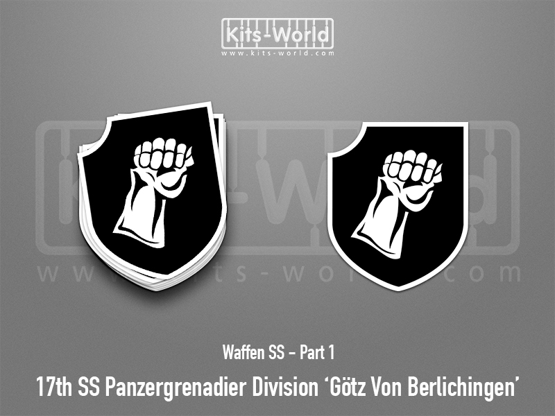 Kitsworld SAV Sticker - Waffen SS - 17th SS Panzergrenadier Division 'Götz von Berlichi W:83mm x H:100mm 